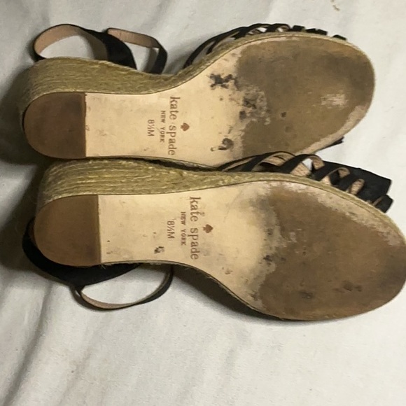 kate spade Black Bow Espadrille Wedge Sandals - Picture 5 of 6